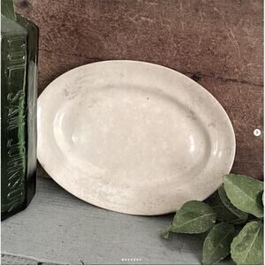 Vintage Camwood Ivory Universal Cambridge Ceramic Oval Under Plate Dish Crazed